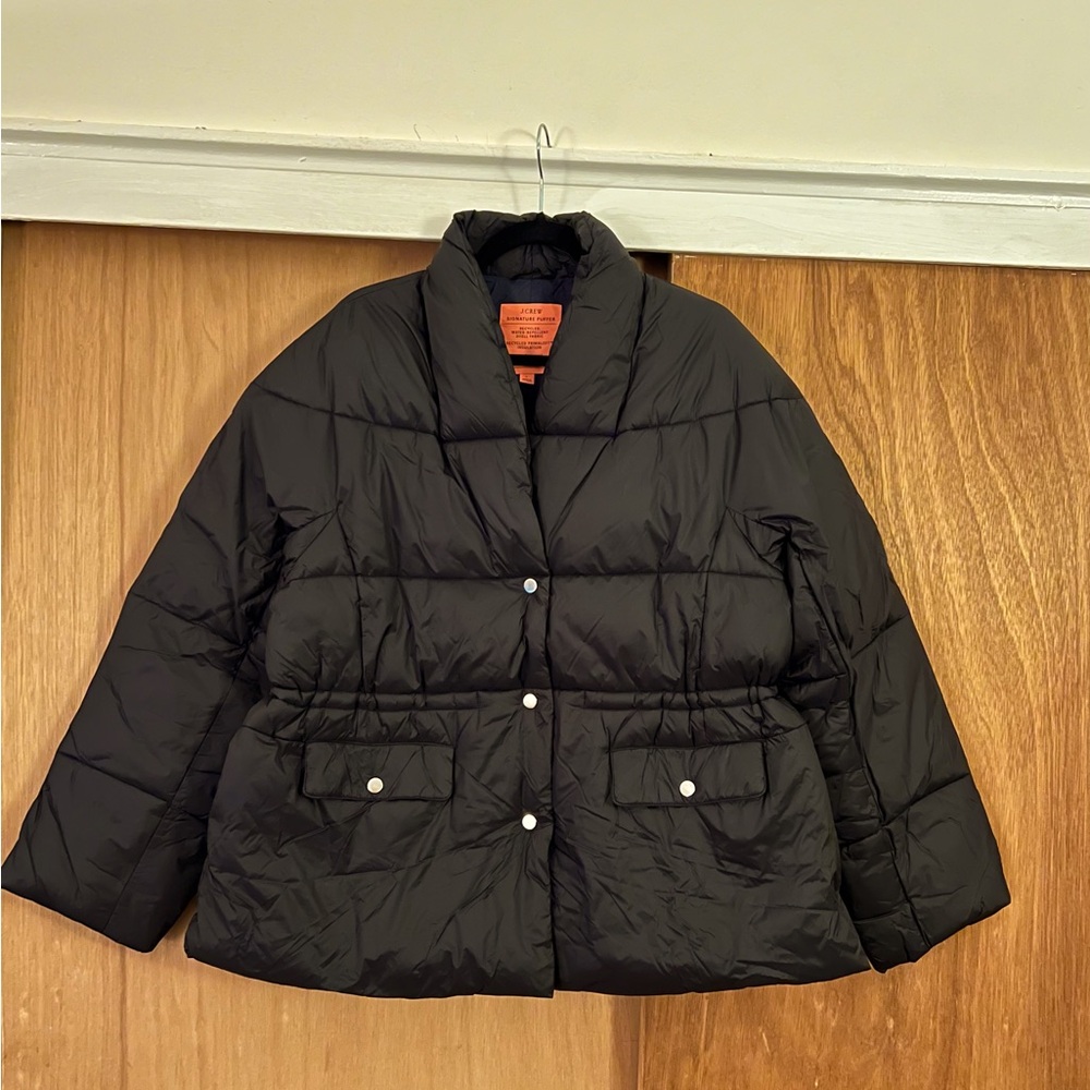 J. Crew Black Puffer Coat Style #BA595